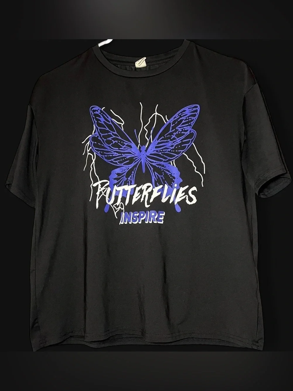 Black & Purple Multicolor Teens Butterflies Inspire Tshirt